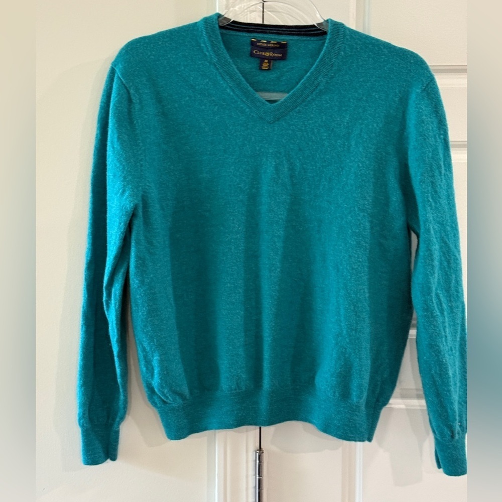 Club Room V-Neck 100% Wool Autumn Sweater Classic Preppy Polished Elevated Basic